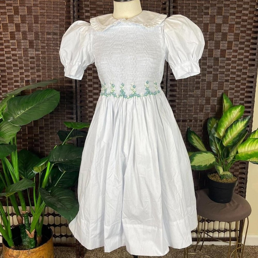 NOT FOR SALE pastel blue and white stripped puff sleeve babydoll dress